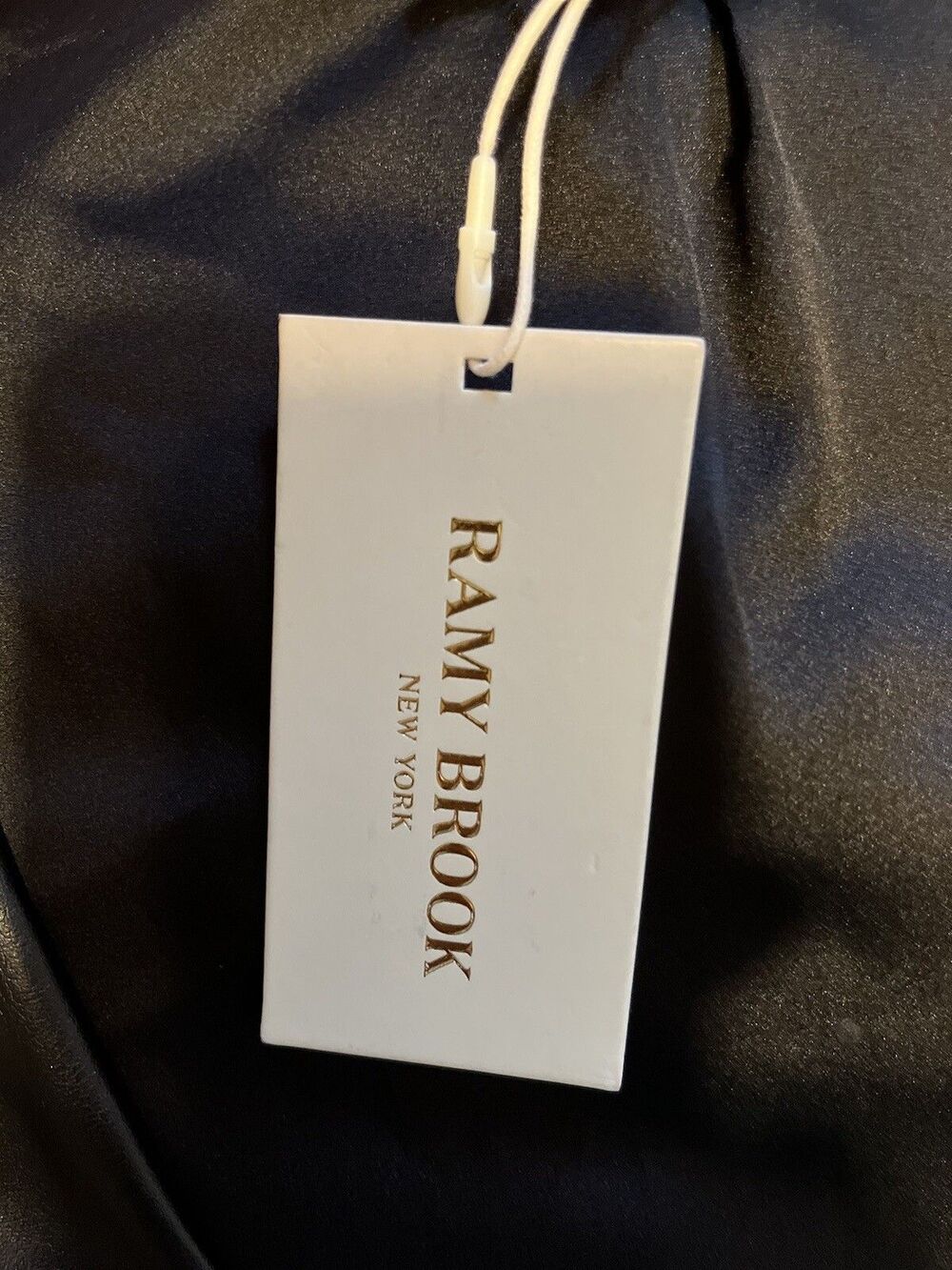 Ramy Brook women Lily Black Tie Wrap Vegan Faux Leather Mini Dress size 14 $425 - Picture 8 of 13